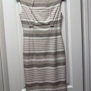 Elegant Striped Gray Dress